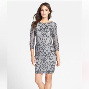 Grey beaded Adrianna Papell size 4 dress
